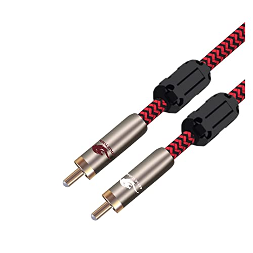Câble coaxial SPDIF pour subwoofer hifi et projecteur rouge 5m