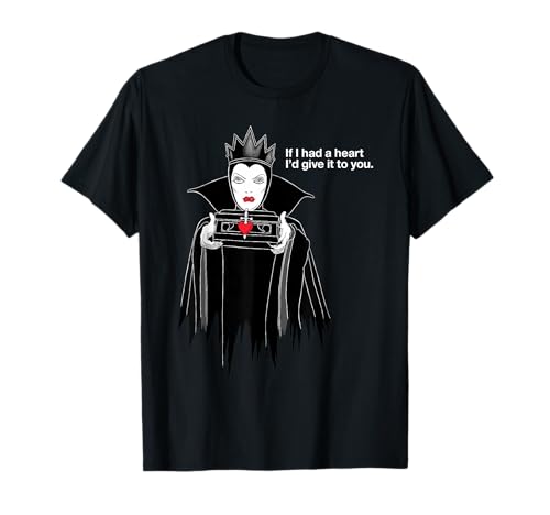 T-shirt Disney Villains Evil Queen noir en coton pour fan de La Mechante Reine