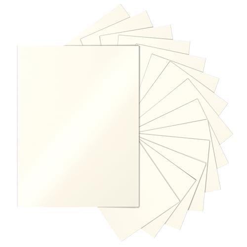 Silunkia 40 Sheets Cream Shimmer Cardstock 8.5 x 11 Ivory Paper 200gsm/75lb Thick Off White Paper Card Stock for Crafting Cards Making Business Cards Wedding Invitations Menus