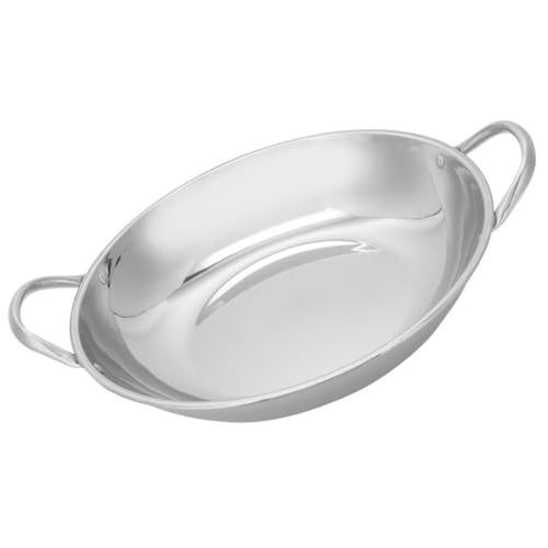 PHENOFICE Olla y Doble Asa de Cocina Doméstica de Acero Inoxidable con Fondo Plano Práctica y Fácil de Transportar para Cocinar al Vapor y Hot Pot