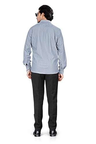 Image of EVERGLADE Men's Casual Shirt | Textured Poly Blend | Regular Fit | Full Sleeve