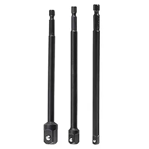 Yakamoz 3Pcs Long Impact Grade Socket Adapter Set | 1/4