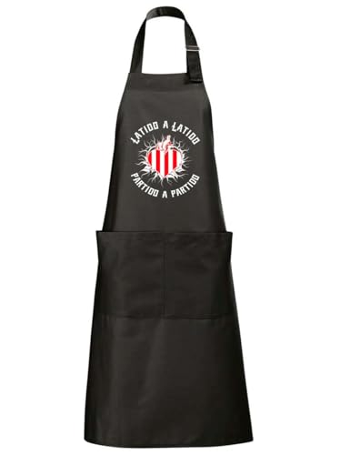 Egeberos Delantal del Atleti Latido a Latido, Partido a Partido (Negro)