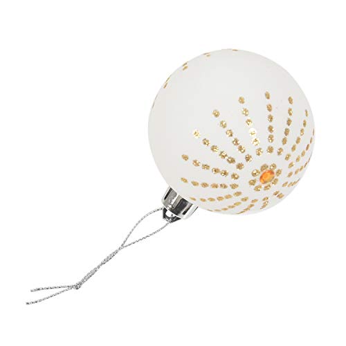 Boule de Noël incassable et élégante : lot de 30 suspensions blanc et or pour sapin sans stress - 3