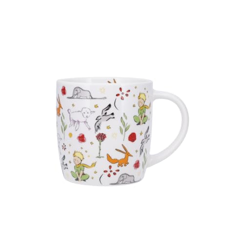 KIUB Mug Petit Prince - Motif Le Petit Prince au milieu de tous les personnages de son histoire - matière porcelaine fine - contenance 350 ML