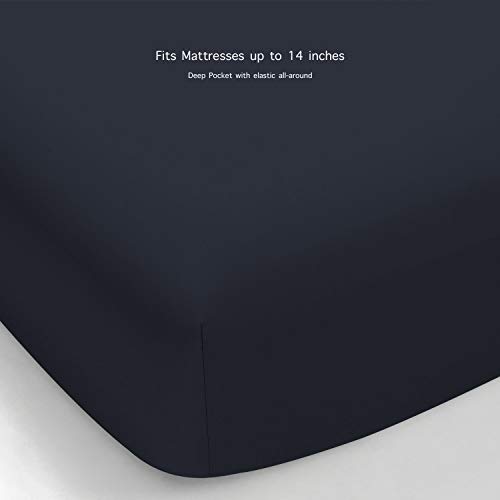 Basic Choice Brushed Microfiber Bed Sheet Set, Standard 100 By Oeko-Tex, Navy, Twin, 3 Pieces #TOP4