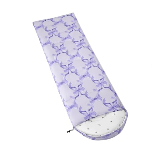 Bolsa de Dormir para Camping Feelyou para Adultos y Jóvenes, 3 Temporadas, Lavanda Púrpura, para Clima Frío y Cálido miniatura 4