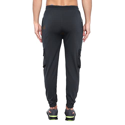 Image of BLUE STAR SHARK Men's Premium Stretchable Cargo Joggers | Regular Fit, Stylish Track Pants with Pockets | Soft Smooth Feel, Logo on Front, Comfortable Everyday Wear