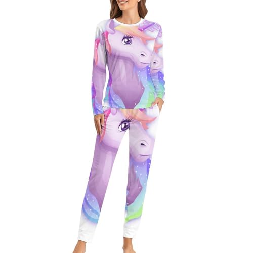 Pyjama femme licorne violette idéal pour vos soirées cocooning