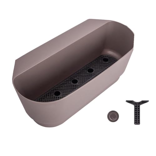 Pot de fleurs suspendu marron en plastique pour balustrade