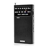 Benss Small Radios Portable AM FM, transistor radios 2AA Battery Operated with Best Reception, Radio with Speaker & Headphone Jack, Pocket Radio for Indoor, Outdoor and Emergency Use(Black)