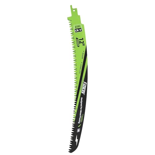 Image of Japanese Teeth Reciprocating Saw Blade 12Inch - Saber Saw Blades Wood Pruning, 1pc Curved Edge 6TPI for Tree Trimming, Wood /PVC Pipe Cutting, Cr-V Sabre Blades