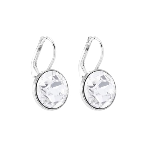 SWAROVSKI Mini Pierced Earrings, Circular Clear Crystals on a Rhodium Finish Setting, Part of the Bella Collection3