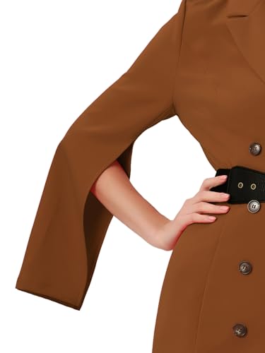 Image of Allegra K Blazer Dress for Women Notched Lapel Work Dresses with Belt