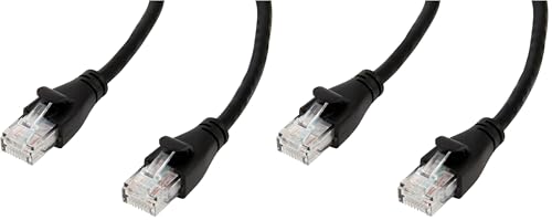 Image of Amazon Basics RJ45 Cat-6 Ethernet Patch Cable, 1Gbps Transfer Speed, Gold-Plated Connectors, 3 Foot, Black, 20-Pack