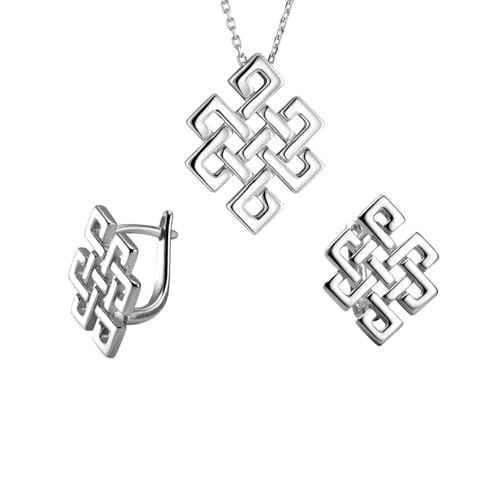 LillyMarie Collier Et Boucles Doreilles En Argent Sterling Avec Motifs En Labyrinthe