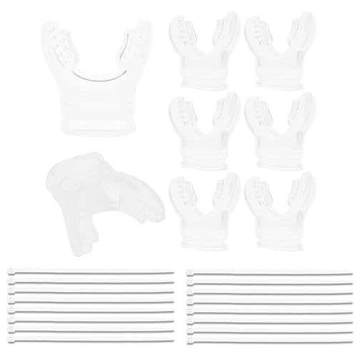 8 Pack White Scuba Mouthpiece Snorkel Mouthpiece Scuba Diving Mouthpiece Silicone Snorkel Mouthpiece Scuba Diving Regulator Mouthpiece with Regulator Ties for Most Standard Scuba Diving Regulators