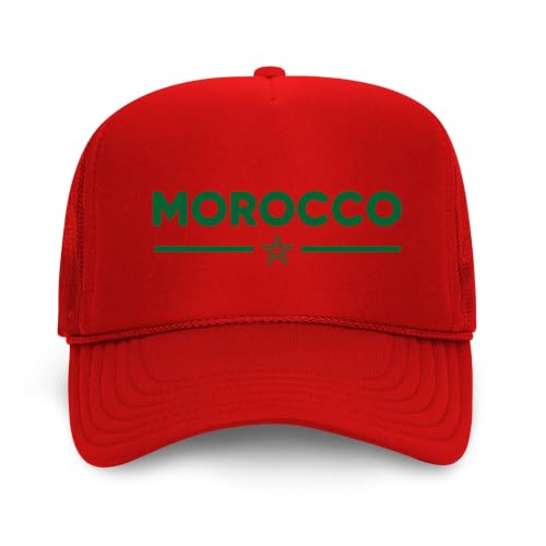 Morocco Soccer Fan Hat, Football Supporter Foam Cap, Red