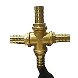 Hose Barb 32mm 4 Way Splitter Cross Brass Connector Coupling Adapter Fitting Stainless Steel Hose Barb