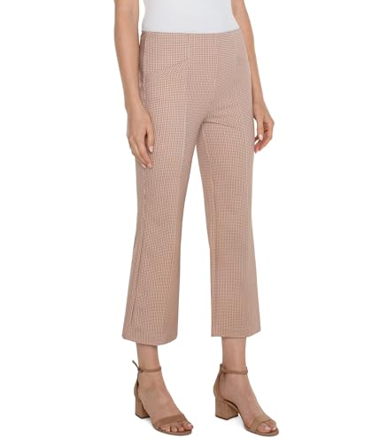 Liverpool Women's Stella Kick Flare Mid-Rise Check Printed Ponte 25"3