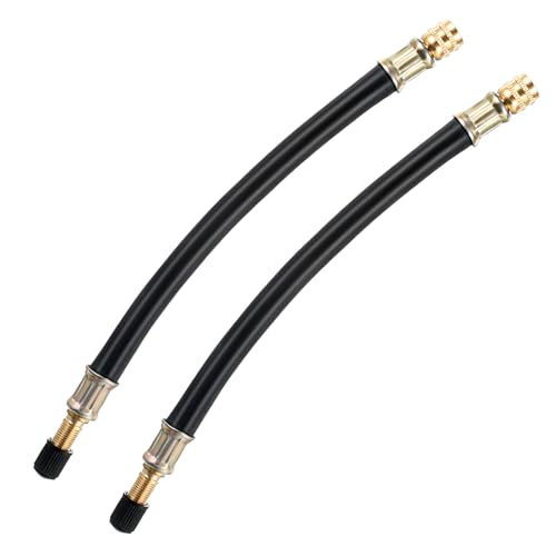 Image of Nogeqi 2PCS Tire Valve Extender, Flexible Air Valve Extension Adaptor for Universal Bike Scooter Motorcycle Truck Rv Cars (Black, 8.27 Inch)