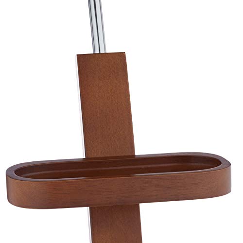 Relaxdays Herrendiener Wallnussoptik, Stummer Diener aus Holz & Metall, Kleiderbutler HBT 112 x 46,5 x 33cm, Dunkelbraun