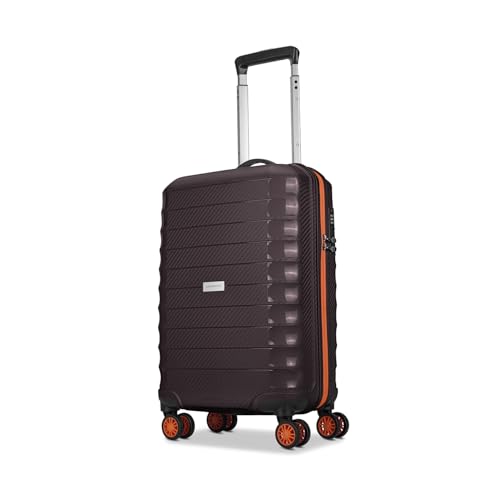 Image of Aristocrat Altitude 8 Wheel Cabin (Small Size) Hard Case Trolley Bag | Combination Lock |Tough and Durable Polypropylene Luggage | 3 Year International Warranty| 58 CM Suitcase for Travel| Brown