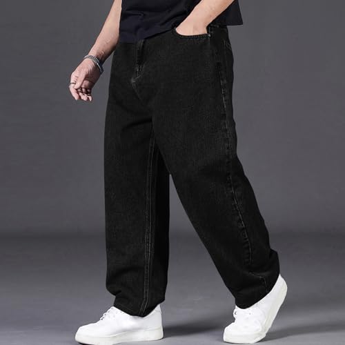 Baggy Jeans for Men Plus Size Paper Bag Pants Loose Fit Wide Leg Big and Tall Denim Pants Casual Work Carpenter Jeans4