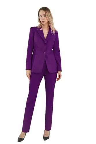Tuxedo Suits for Women 2 Piece Single Breasted Suit Set One Button Blazer and Pants