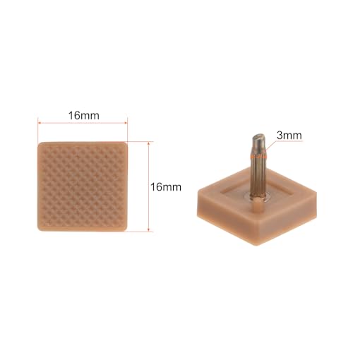 Image of HARFINGTON 3 Pairs TPU Kitten Heel Tips Shoes Replacement Tap Caps for Women High Heels, 3mm Pin, 16mm Square Heel Repair Caps, Beige