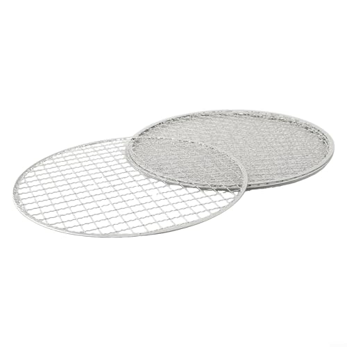 Griglia per barbecue, 5 pezzi, rete metallica rotonda usa e getta, set di griglie in ferro per arrosto, griglia per barbecue da cucina per grigliate all'aperto monouso (25 cm)