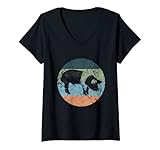 Photo Gallery donna retrò maiale silhouette - farmer vintage hampshire maglietta con collo a v Photo Gallery donna retrò maiale silhouette - farmer vintage hampshire maglietta con collo a v