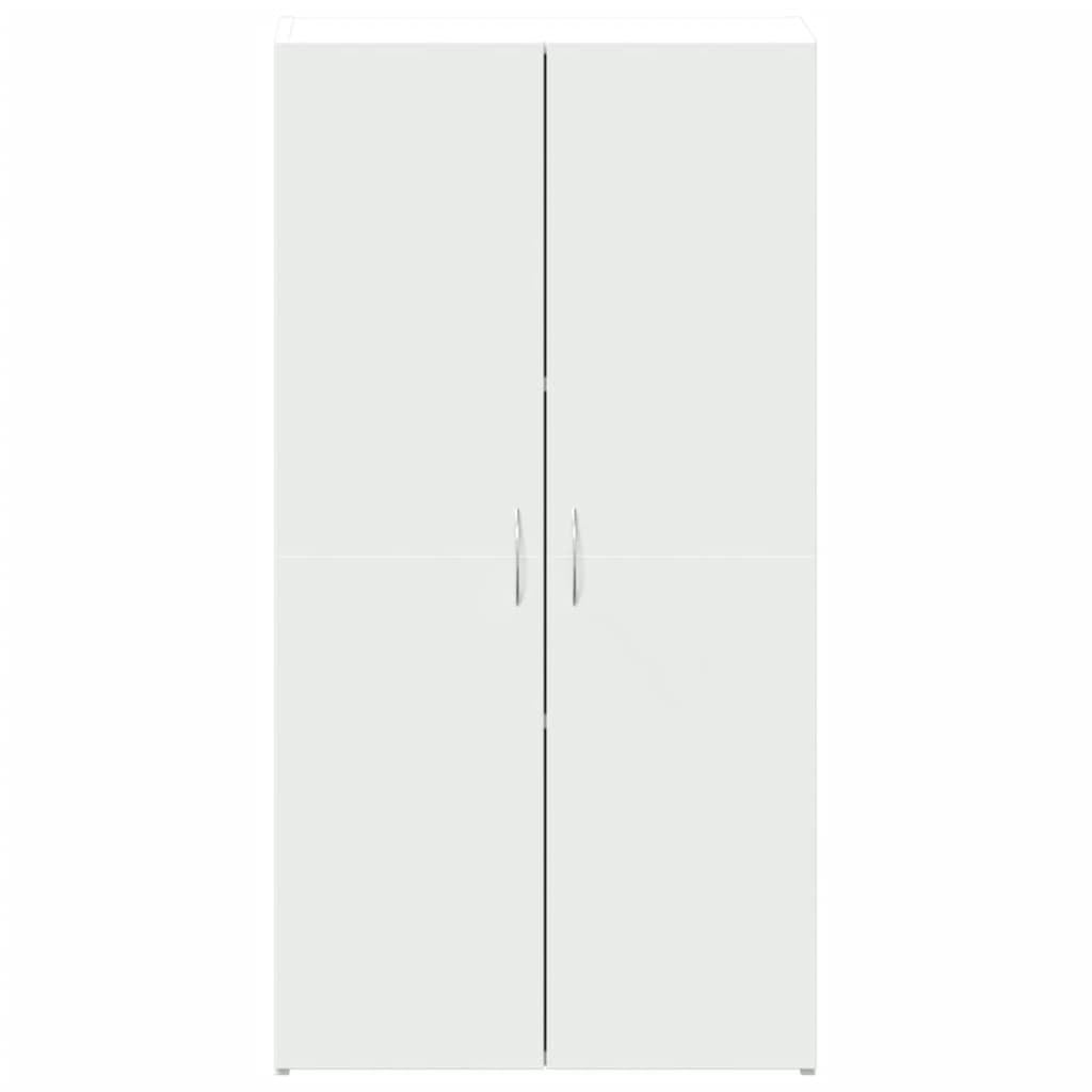 Mangloder - Armadietto in legno bianco, 60 x 32 x 115 cm, armadietto da ufficio per archivio, archiviazione, cartelle, documenti e cartelle sospese, 2 ante per casa e studio
