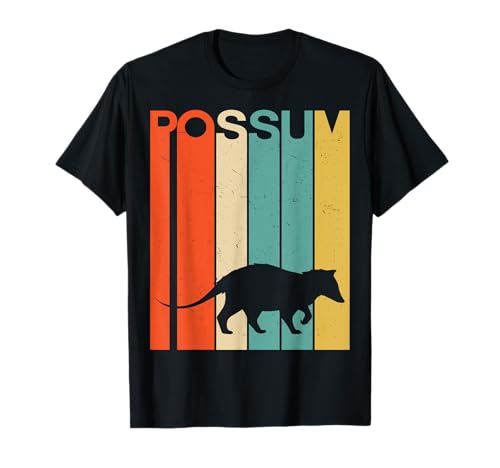 Possum vintage retro zarigüeya silueta zarigüeya amante Camiseta