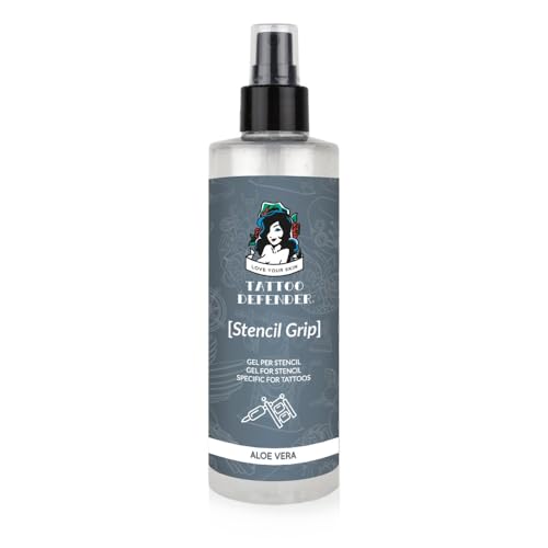 Tattoo Defender - Stencil Grip 200ml - Gel Per Il Trasferimento Dello Stencil - Super Resistente - Made In Italy