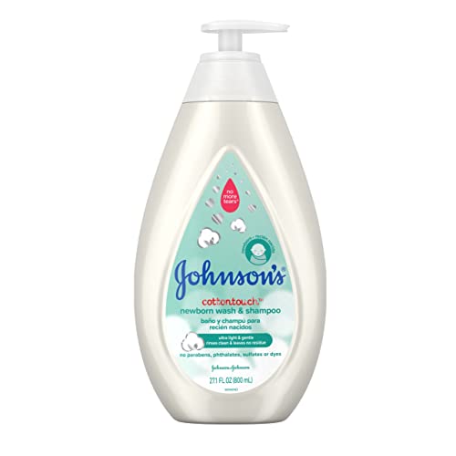 Image of Johnson's Baby CottonTouch Newborn Baby Wash & Shampoo with No More Tears, 27.1 Fl Oz