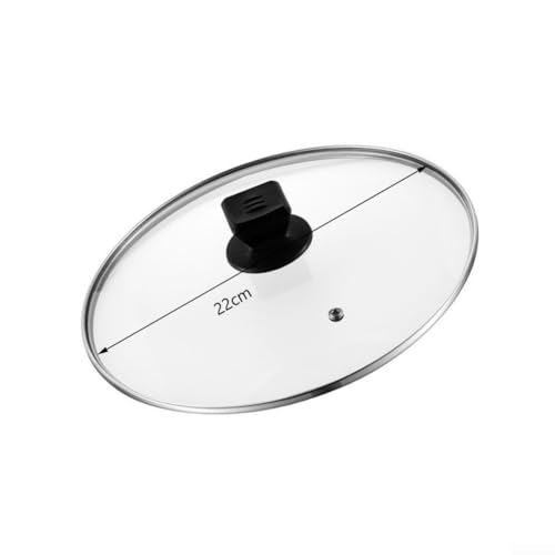 Couvercle en verre pour poêles, woks et poêles, fabriqué à partir de verre trempé, résistant à la chaleur, pour une utilisation quotidienne à la maison et au restaurant (22 cm)