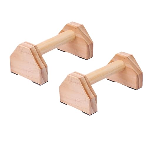 BESPORTBLE 1 Par Soporte De Empuje Hacia Arriba Gimnasia Doblar Barras Push up Para Piso Barras Paralelas Barra De Dominadas Montada En La Pared Levantar Latitud Estante De Madera Light Brown