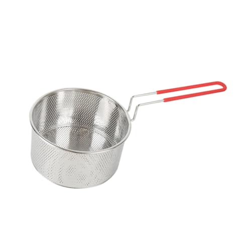 WEKADRIN ステンレス製麺こしザル 揚げ物対応耐熱ハンドル付き 業務用家用厨房用油水離フィルター