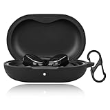 For SOUNDPEATS Breezy ケース カバー Mosasa サウンドピーツ Breezy シリコン保護ケース 充電便利 全面保護 紛失防止 滑り止め 軽量 キズ防止 スリム 薄型 旅行 耐衝撃 防塵-ブラック