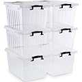 Citylife 22 QT Clear Plastic Storage Bins with Lids Stackable and Nestable Storage Boxes with Lids Large Plastic Storage Containers for Garage, Closet, Kitchen, 6 Packs