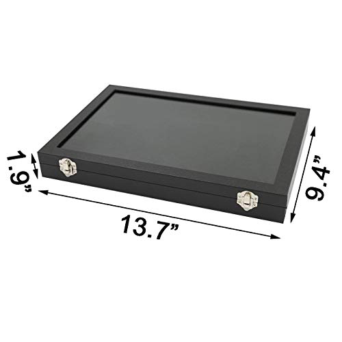 Ogrmar Glass Lid 12 Grid Multifunction Jewelry Tray Vintage Rings Organizer Earrings Necklaces Bracelet Brooch Buttons Showcase Storage Boxes (12 Grid) #TOP4