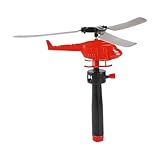 Pull String Helicopter Toy - 26G Fliegendes Flugzeug-Gadget, Tragbares Startspielzeug, Kinderunterhaltung Mit Langlebigem ABS-Material, Glattes Flugdesign | Hubschrauberspielzeug Für Die Spielschulpar