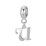 Breloque lettre en argent sterling 925 avec lettre de l'alphabet pour bracelet Pandora U