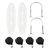 Paquete de 2 ruedas de calentador eléctrico, soporte móvil de acero al carbono para radiador de aceite, hogar, oficina, apartamento, negro y blanco (negro)