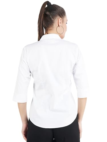 Image of Skyla Women's Cotton Rich Formal Shirt | 3 /4 Sleeve Office Wear | Regular Fit Business Casual Workwear