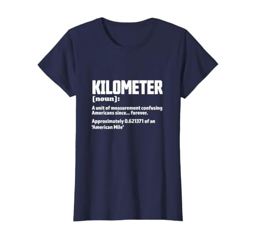 Funny Kilometer Definition T-Shirt, Women, Navy Blue, Medium