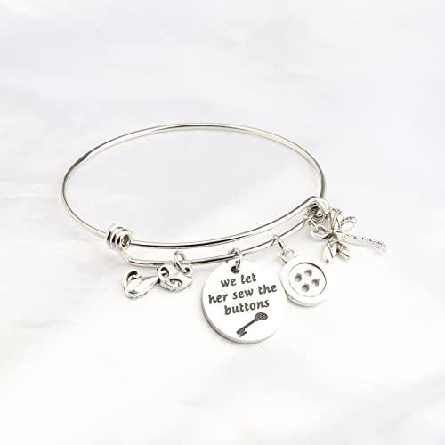 KEYCHIN Horror and Fantasy Film Inspired gift We Let Her Sew The Buttons Bracelet 7