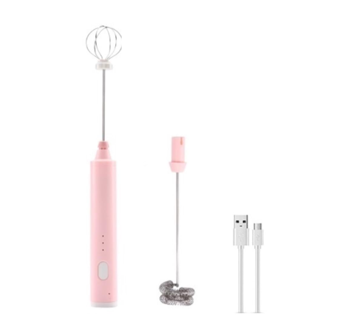 Frullino Montalatte Mini Frullatore E Schiumogeno Elettrico Portatile per Montalatte in Acciaio Inossidabile con Frusta Monta Latte(Pink)