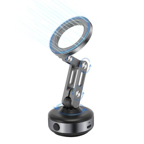 WODHMIEY Soporte magnético para móvil con Ventosa eléctrica, Soporte de succión al vacío 360°, Soporte Coche Manos Libres Pared baño Cocina, móvil Universal grabación